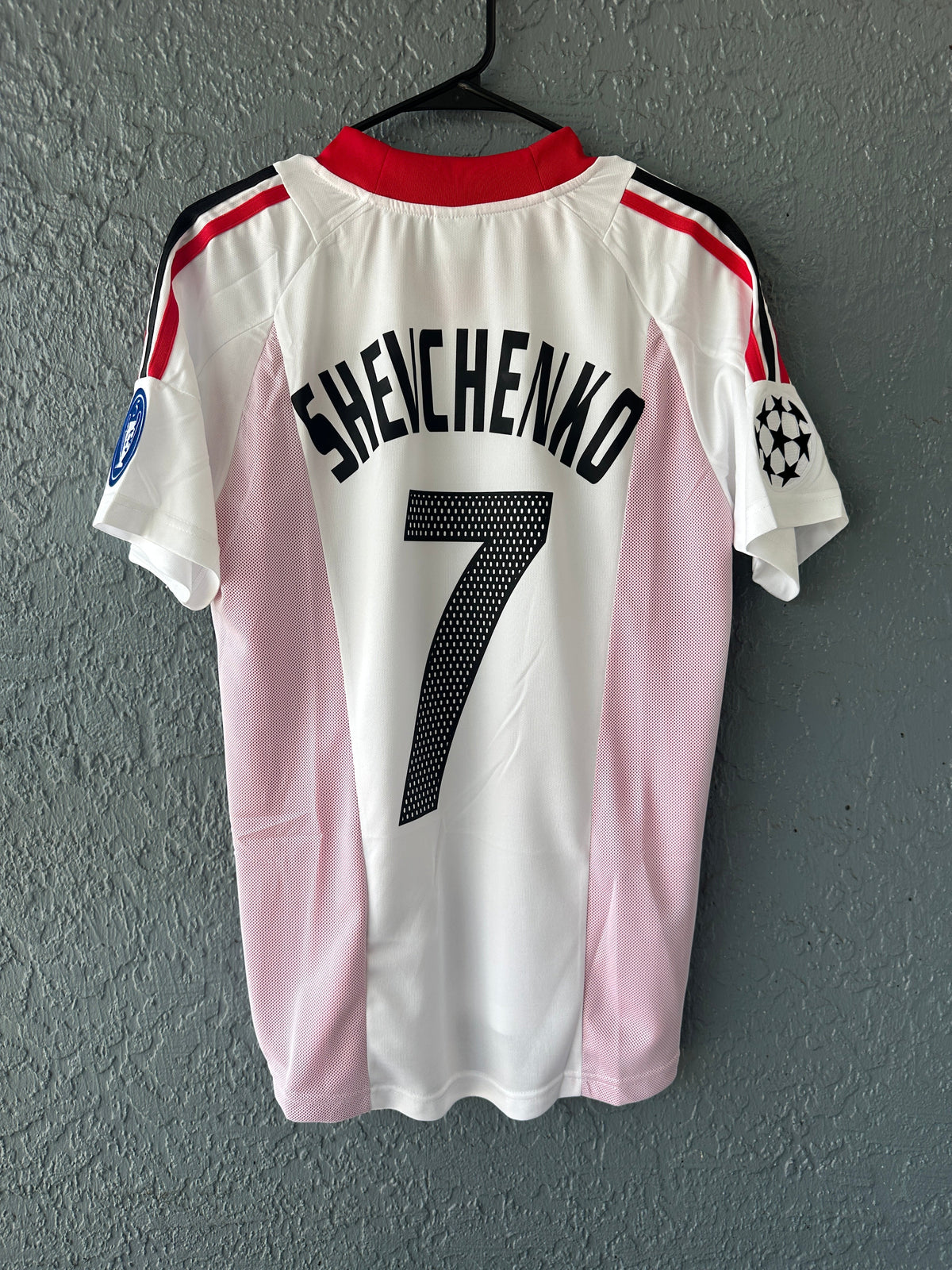 Milan Shevchenko #7 2003 Final Away White Soccer Jersey Men Size