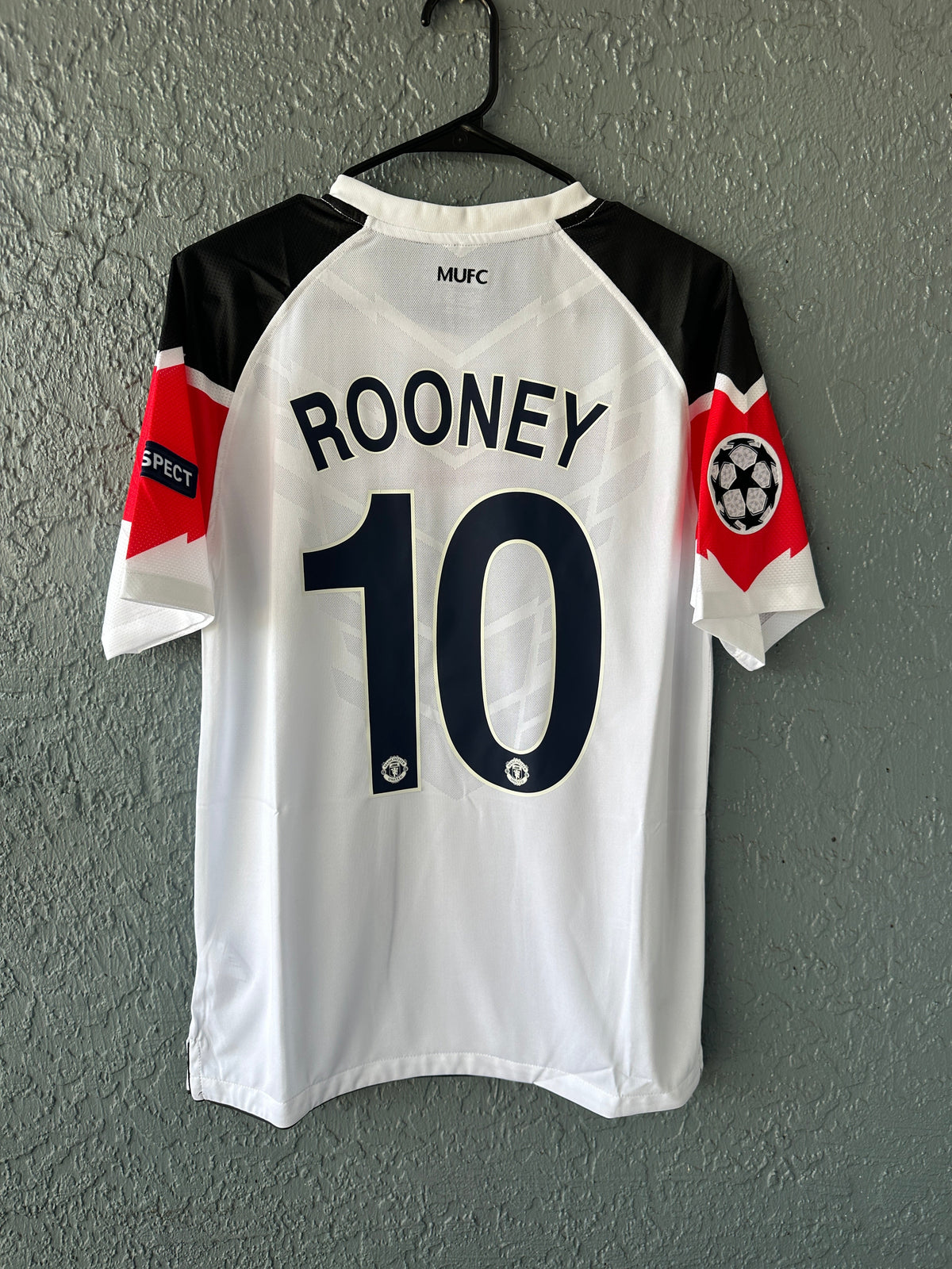Manchester United 2011 Final UCL Wayne Rooney #10 Soccer Jersey White Men Size