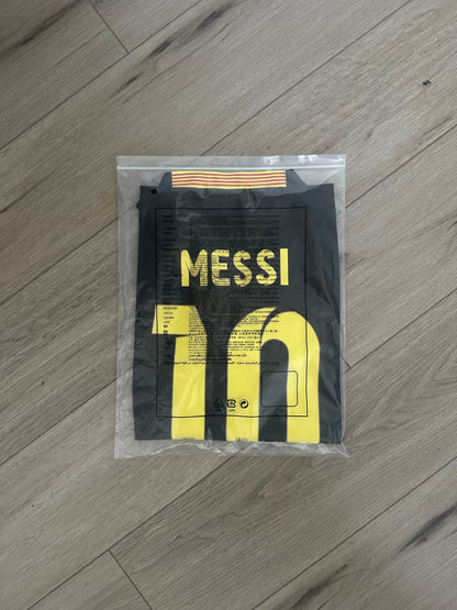 Barcelona Lionel Messi 2013/14 Away Black Retro Soccer Jersey Men Size