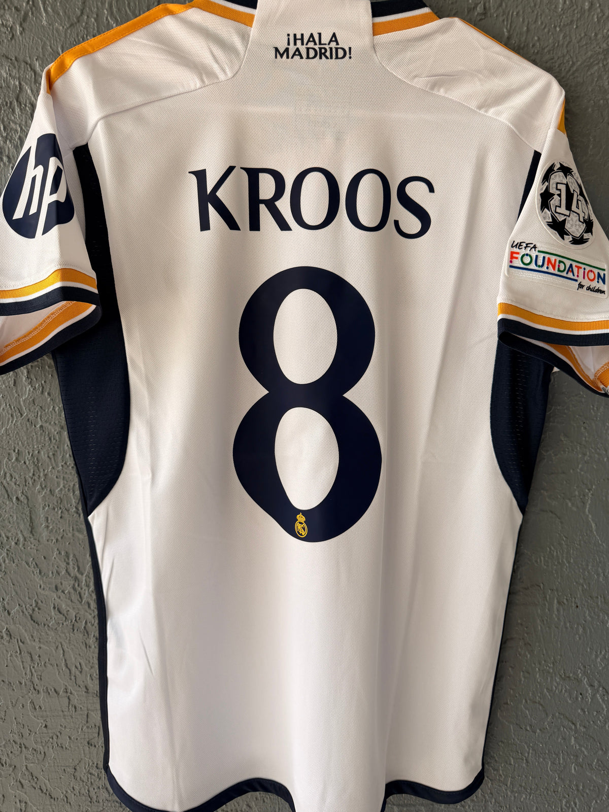 Real Madrid Toni Kroos #8 2024 Final Home White Soccer Jersey Men Size