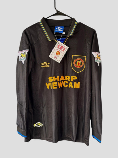 Manchester United Eric Cantona #7 Away Black Retro Soccer Jersey 93/95 Men Size
