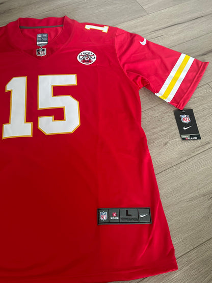 Kansas City Patrick Mahomes #15 Red American Football Jersey Plus Size Men