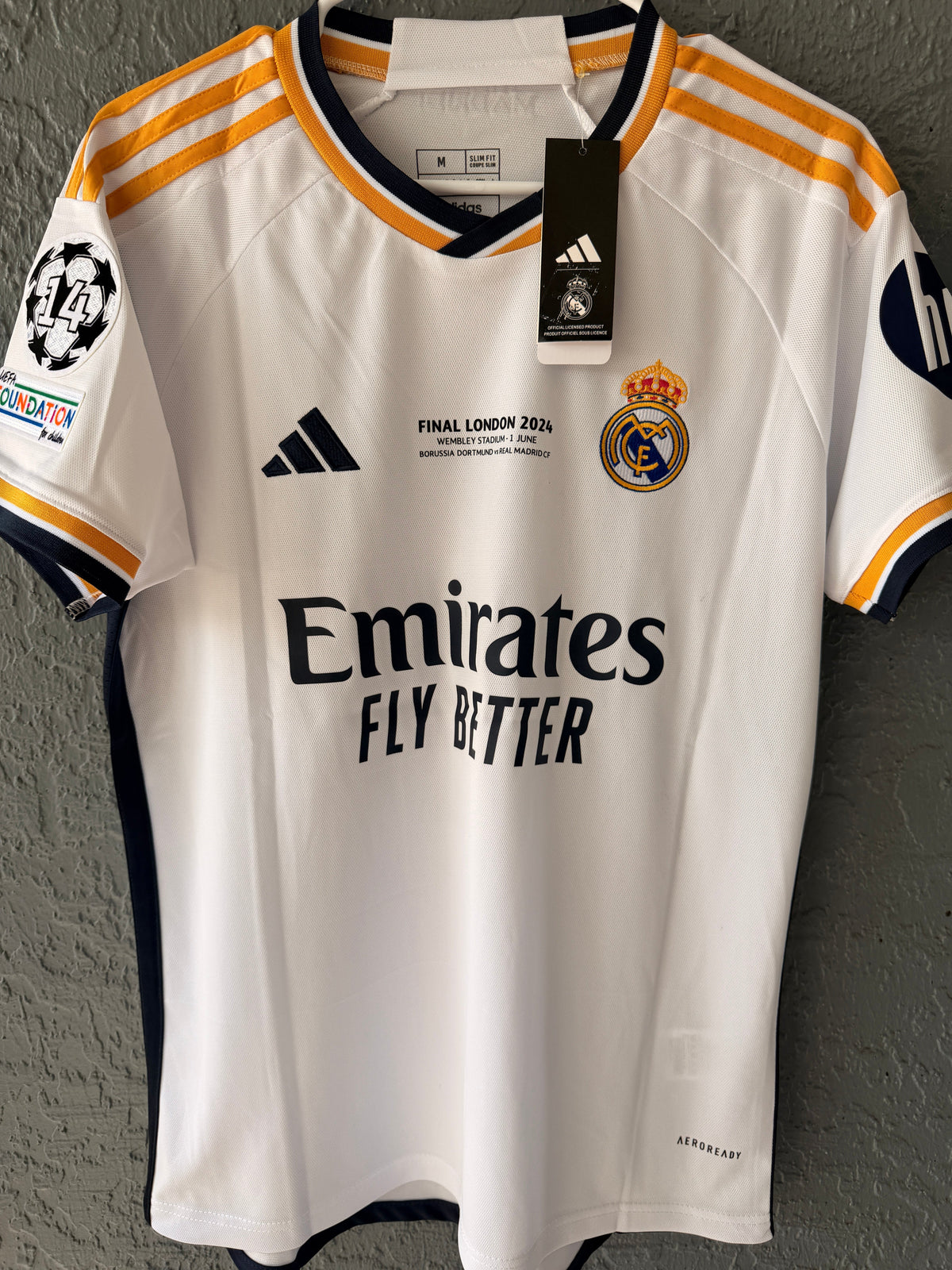 Real Madrid Toni Kroos #8 2024 Final Home White Soccer Jersey Men Size