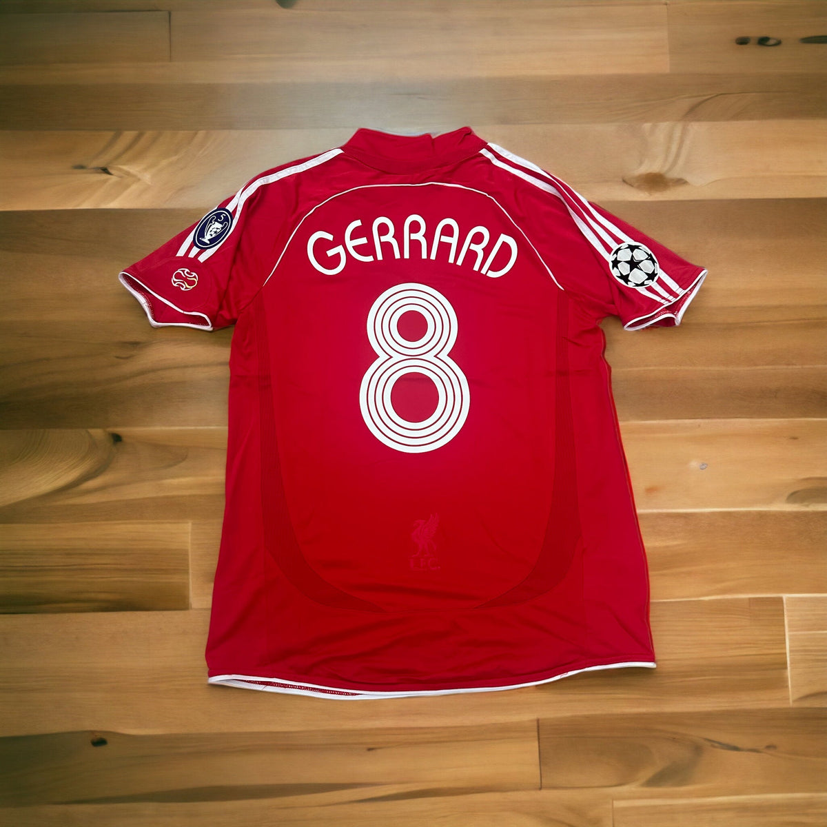 Liverpool Steven Gerrard #8 2007 Final Home Red Retro Soccer Jersey Men Size