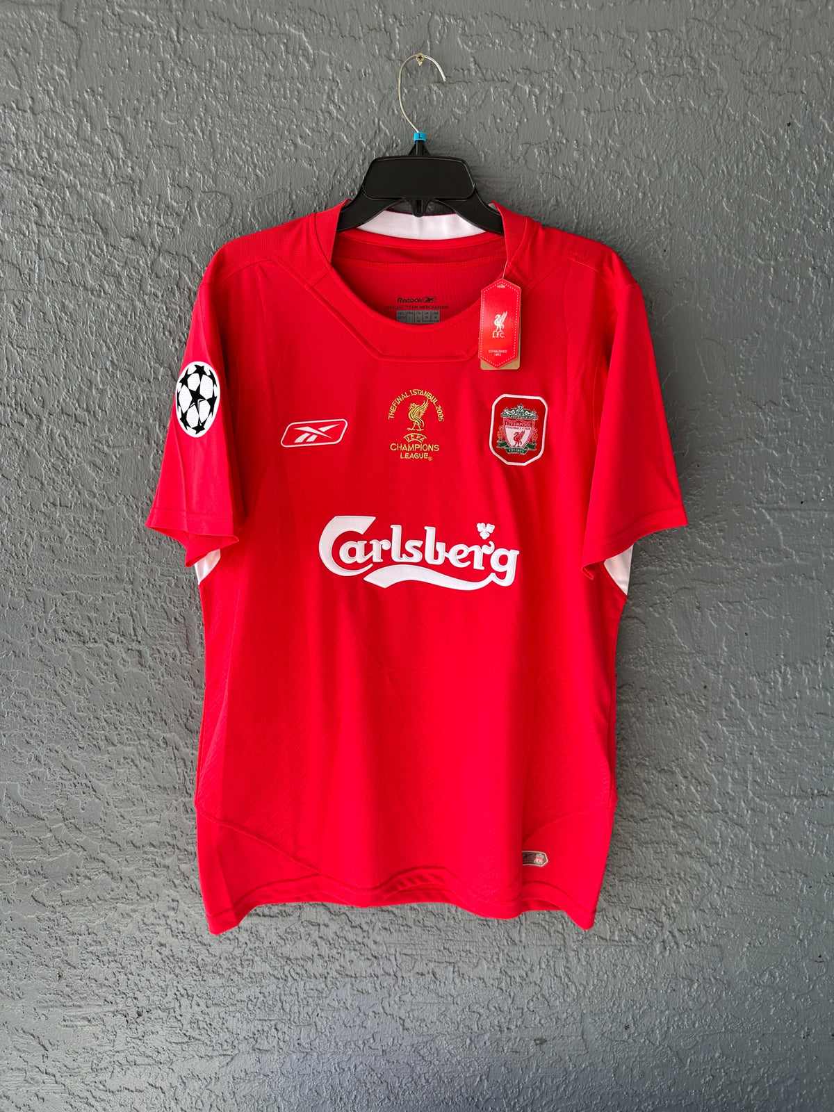Liverpool Xabi Alonso 2005 Final Red Home Retro Soccer Jersey Men