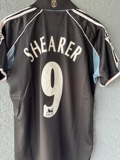 Newcastle Alan Shearer #9 Away Black Retro Soccer Jersey Men