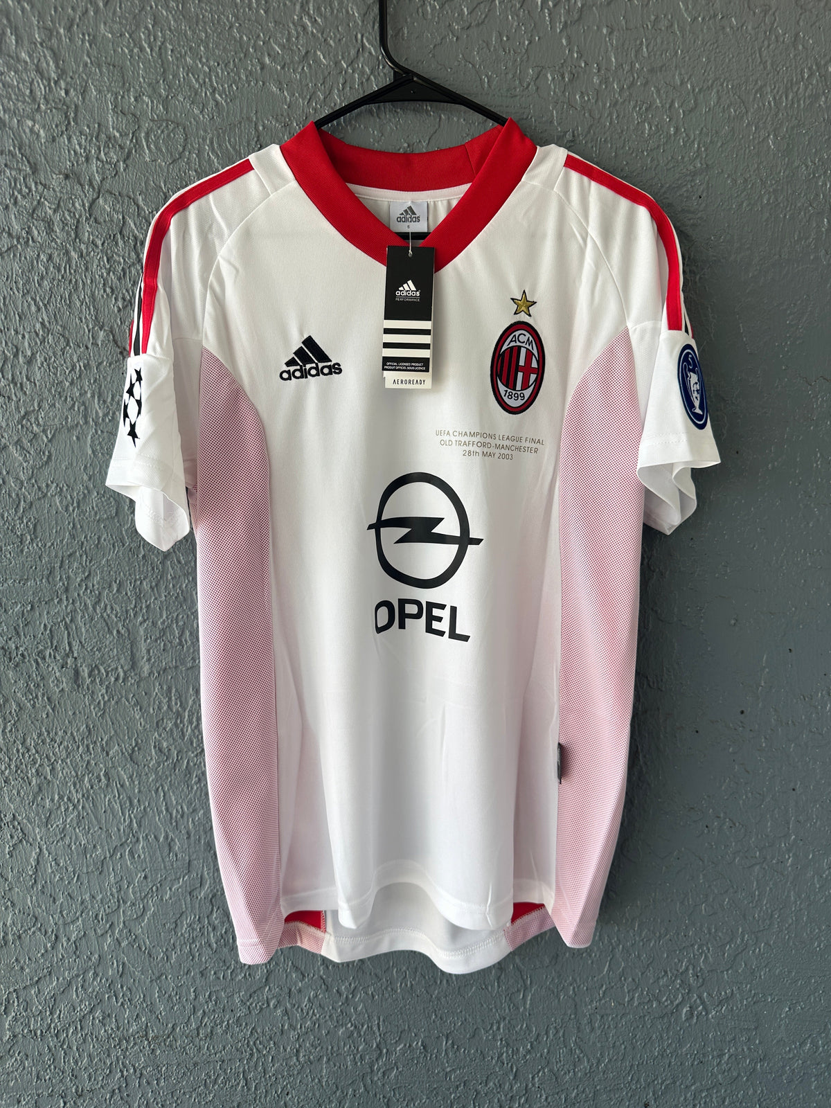 Milan Shevchenko #7 2003 Final Away White Soccer Jersey Men Size