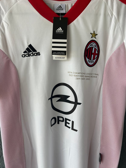 Milan Shevchenko #7 2003 Final Away White Soccer Jersey Men Size