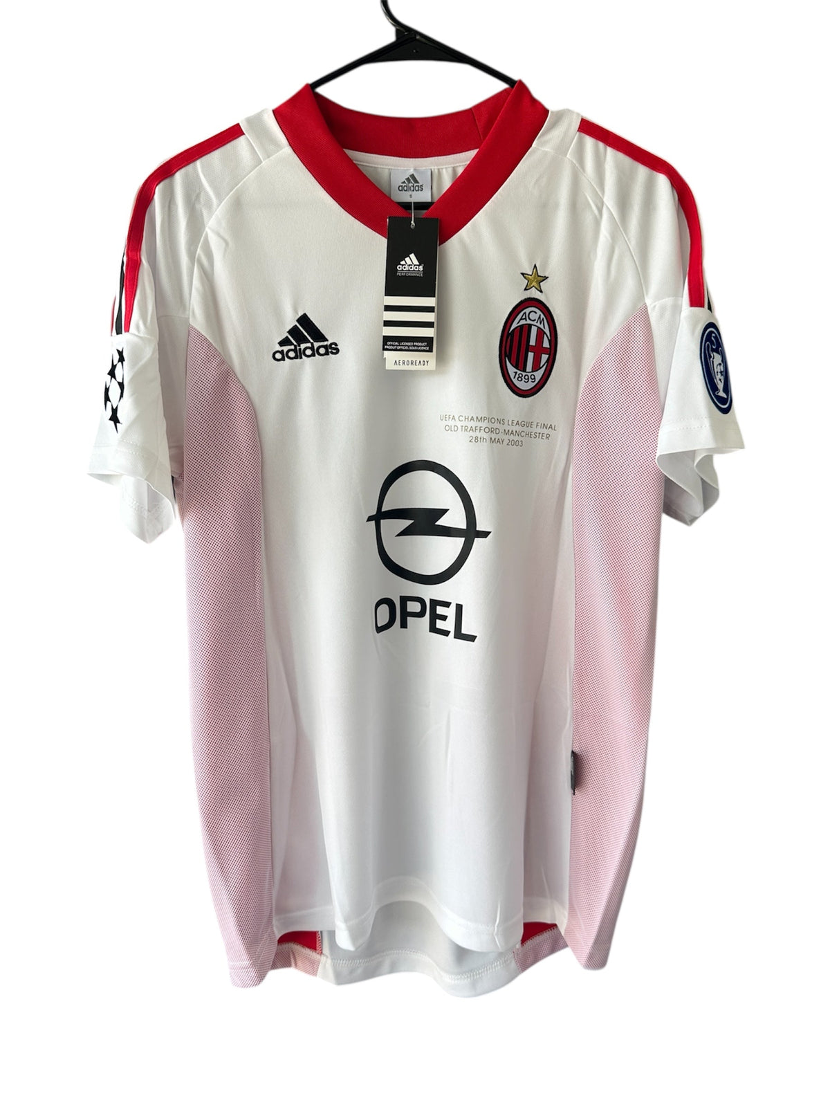 Milan Shevchenko #7 2003 Final Away White Soccer Jersey Men Size