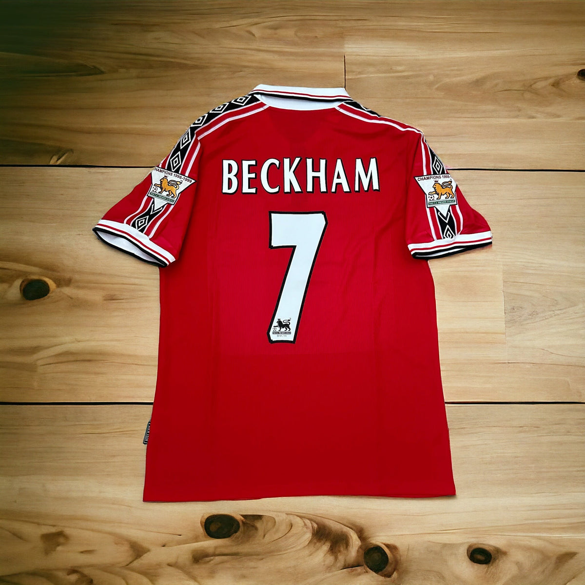 Manchester United David Beckham #7 1998/99 Home Red Retro Soccer Jersey Men Size