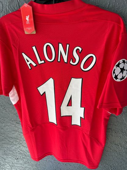 Liverpool Xabi Alonso 2005 Final Red Home Retro Soccer Jersey Men