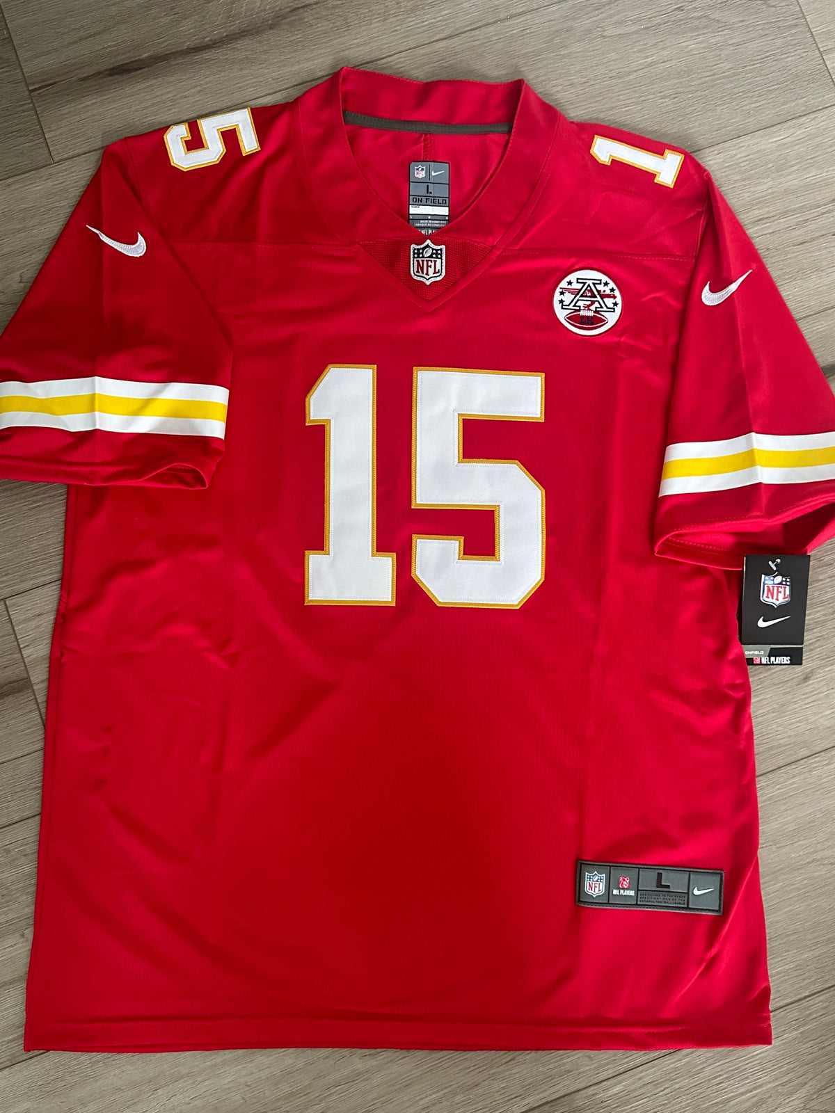 Kansas City Patrick Mahomes #15 Red American Football Jersey Plus Size Men