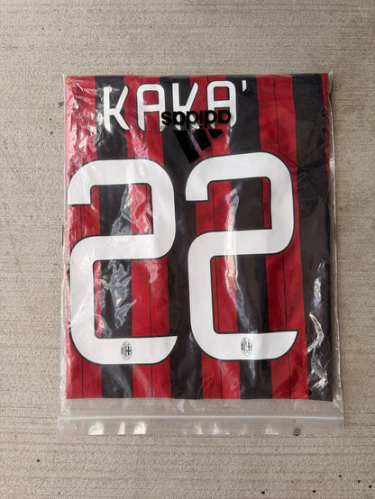 Milan Kaka #22 2013/14 Home Red Black Soccer Jersey Men