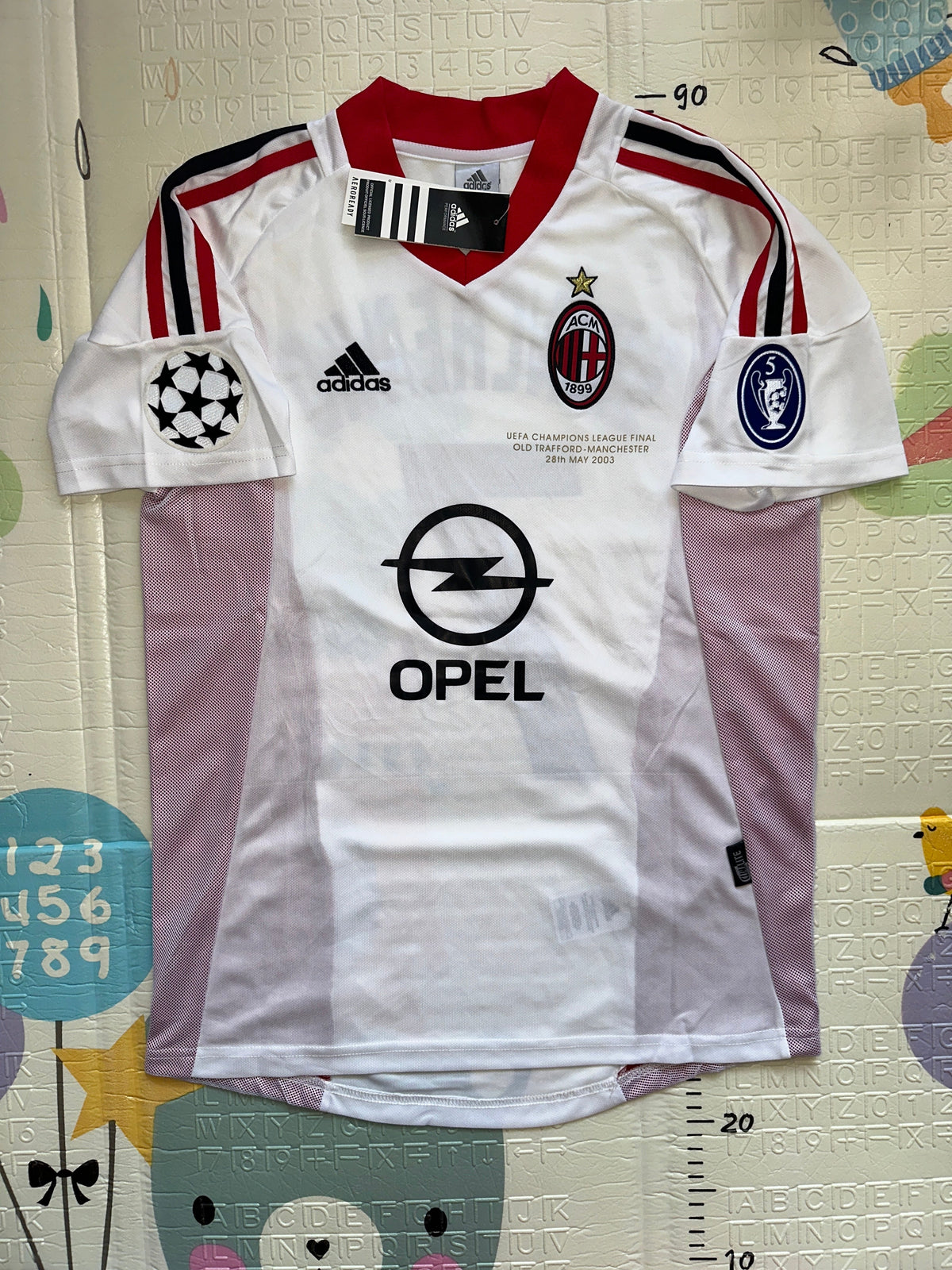 Milan Shevchenko #7 2003 Final Away White Soccer Jersey Men Size