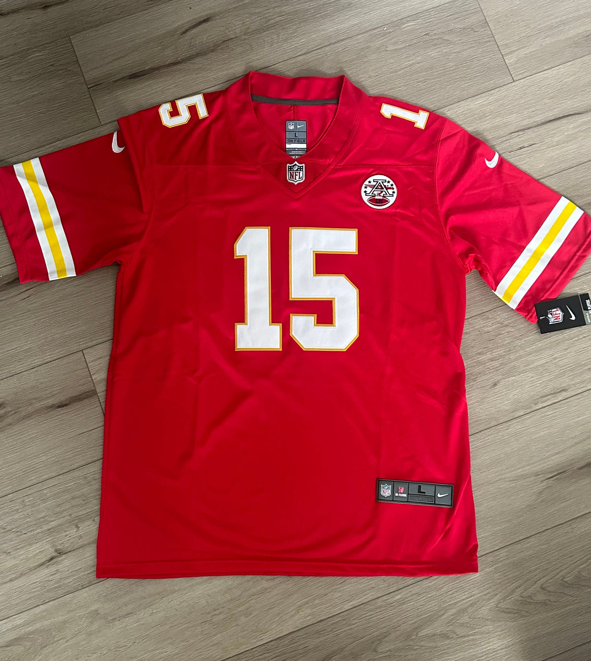 Kansas City Patrick Mahomes #15 Red American Football Jersey Plus Size Men