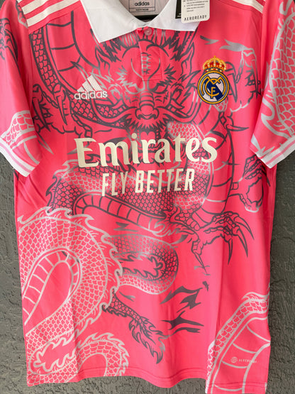 Real Madrid Vinicius Jr #7 2023/24 Dragon Pink Soccer Jersey Men Size