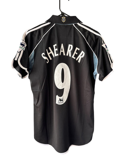 Newcastle Alan Shearer #9 Away Black Retro Soccer Jersey Men