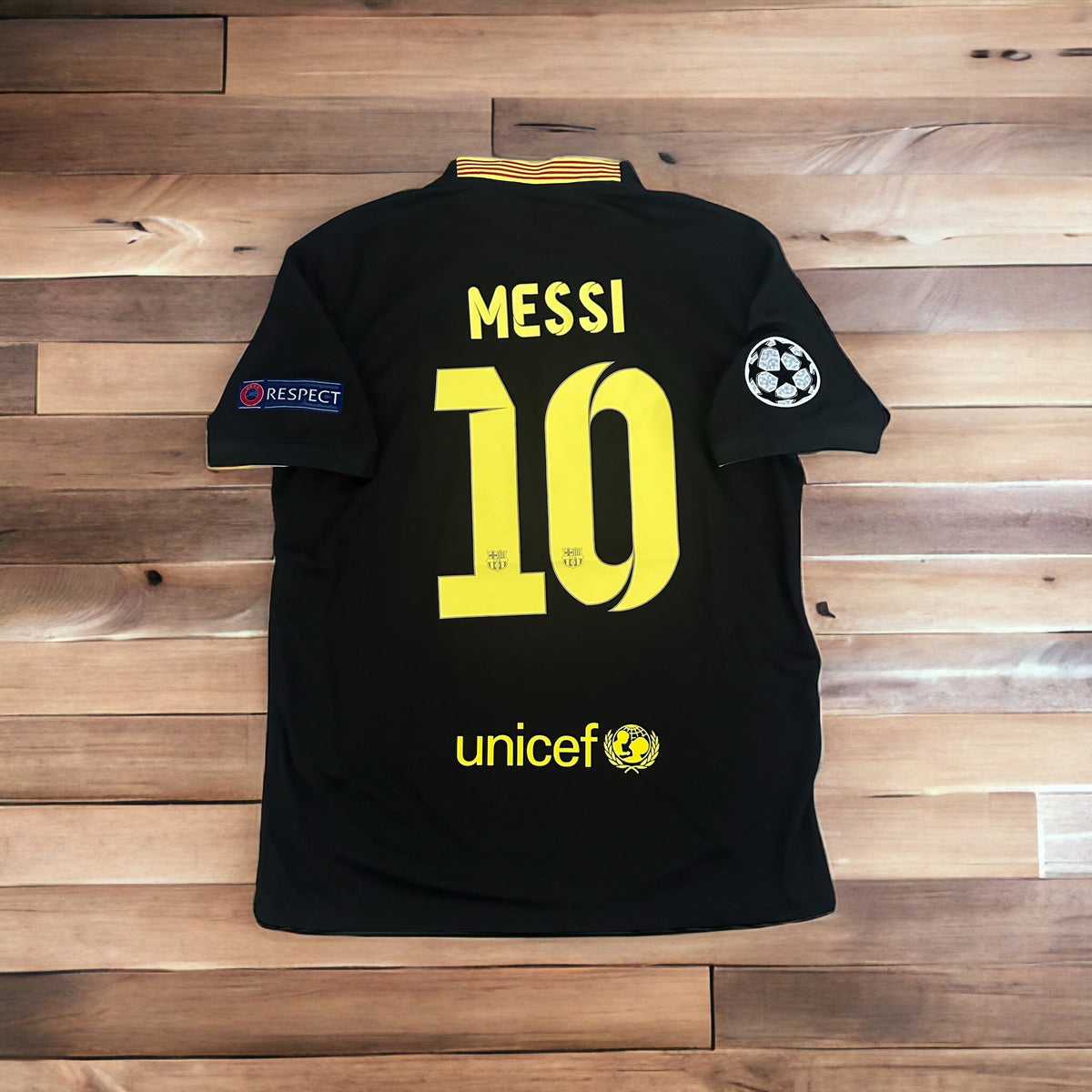 Barcelona Lionel Messi 2013/14 Away Black Retro Soccer Jersey Men Size