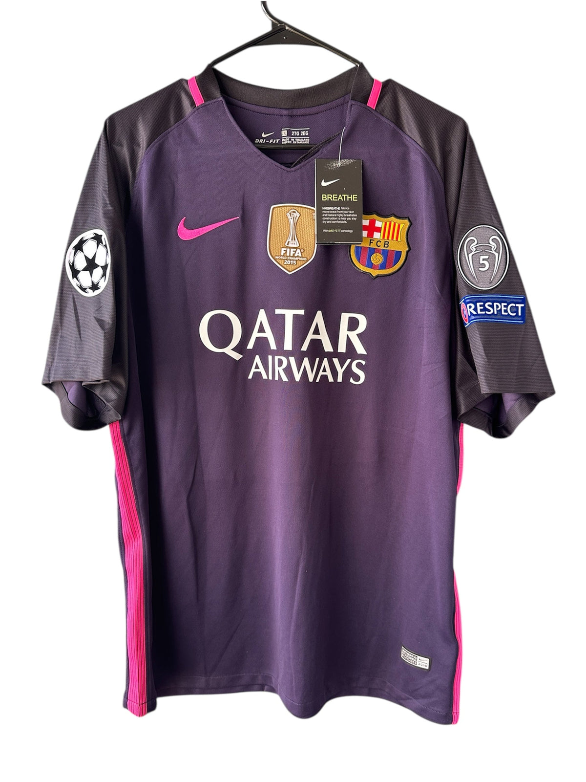 Barcelona Messi #10 2016/17 Away Purple Soccer Jersey Men Size