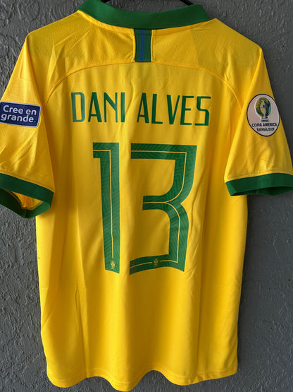 Brazil Dani Alves Jersey 2019 Final American Cup
