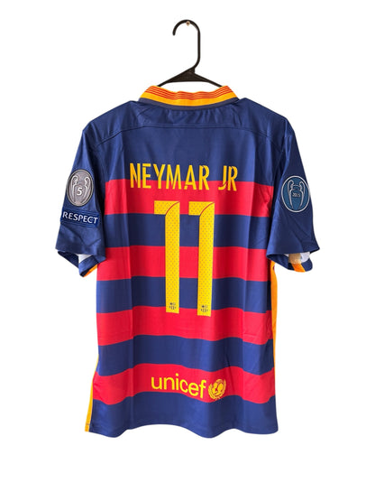 Barcelona Neymar Jr #11 2015/16 Home Blue Red Soccer Jersey Men
