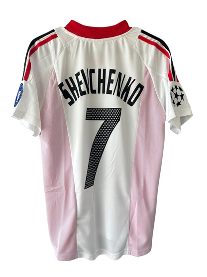 Milan Shevchenko #7 2003 Final Away White Soccer Jersey Men Size