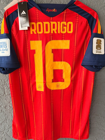 Spain Rodrigo #16 2026 Final Home Red Soccer Jersey Fan Version Men Size