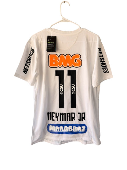 Santos Neymar Jr #11 2011/12 Home White Retro Soccer Jersey Men