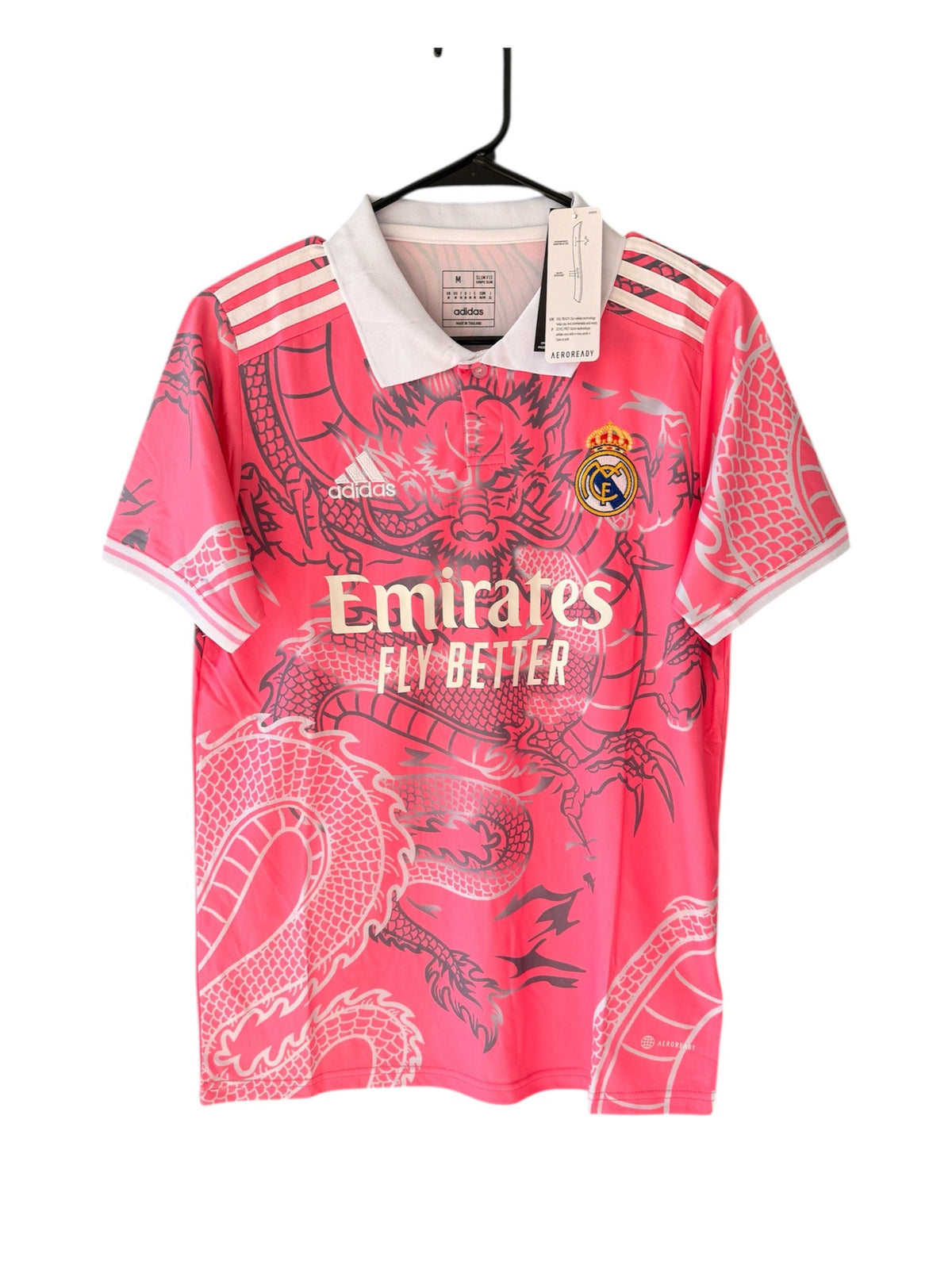 Real Madrid Vinicius Jr #7 2023/24 Dragon Pink Soccer Jersey Men Size