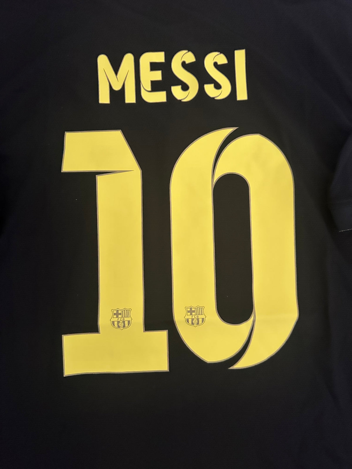 Barcelona Lionel Messi 2013/14 Away Black Retro Soccer Jersey Men Size
