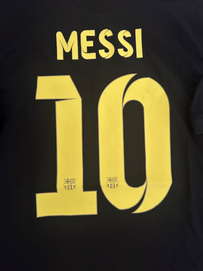 Barcelona Lionel Messi 2013/14 Away Black Retro Soccer Jersey Men Size