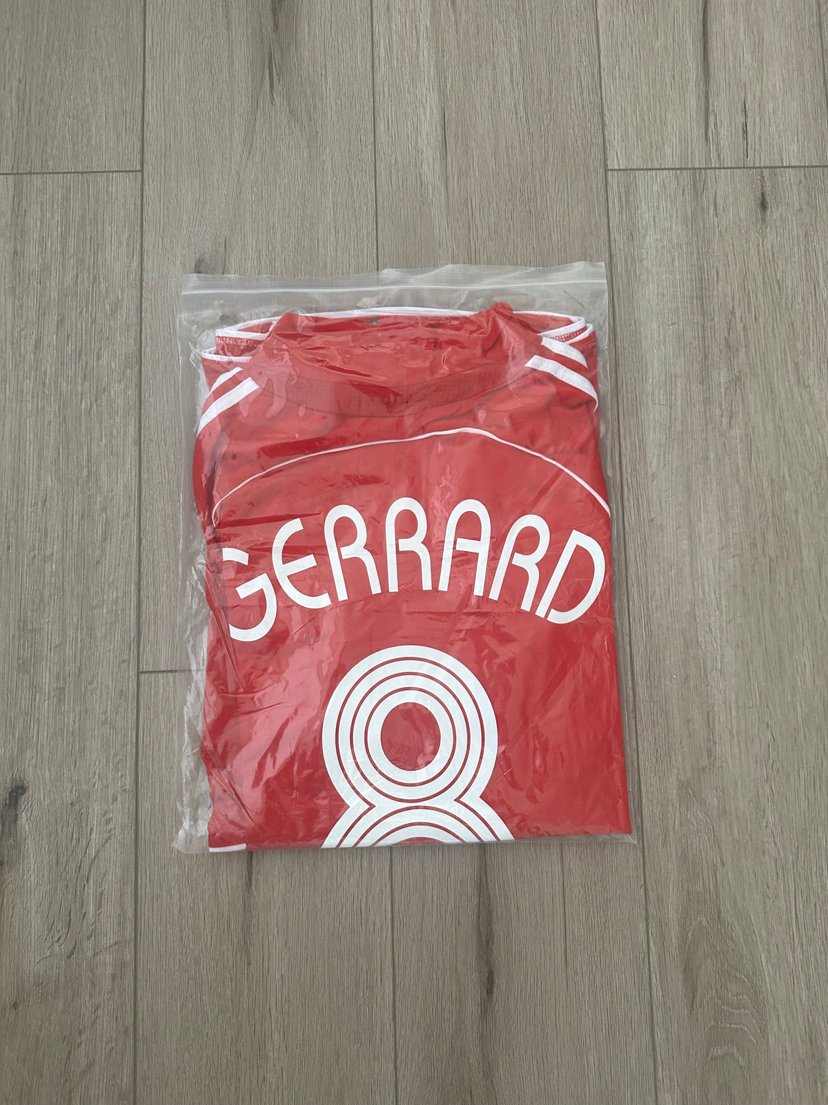 Liverpool Steven Gerrard #8 2007 Final Home Red Retro Soccer Jersey Men Size