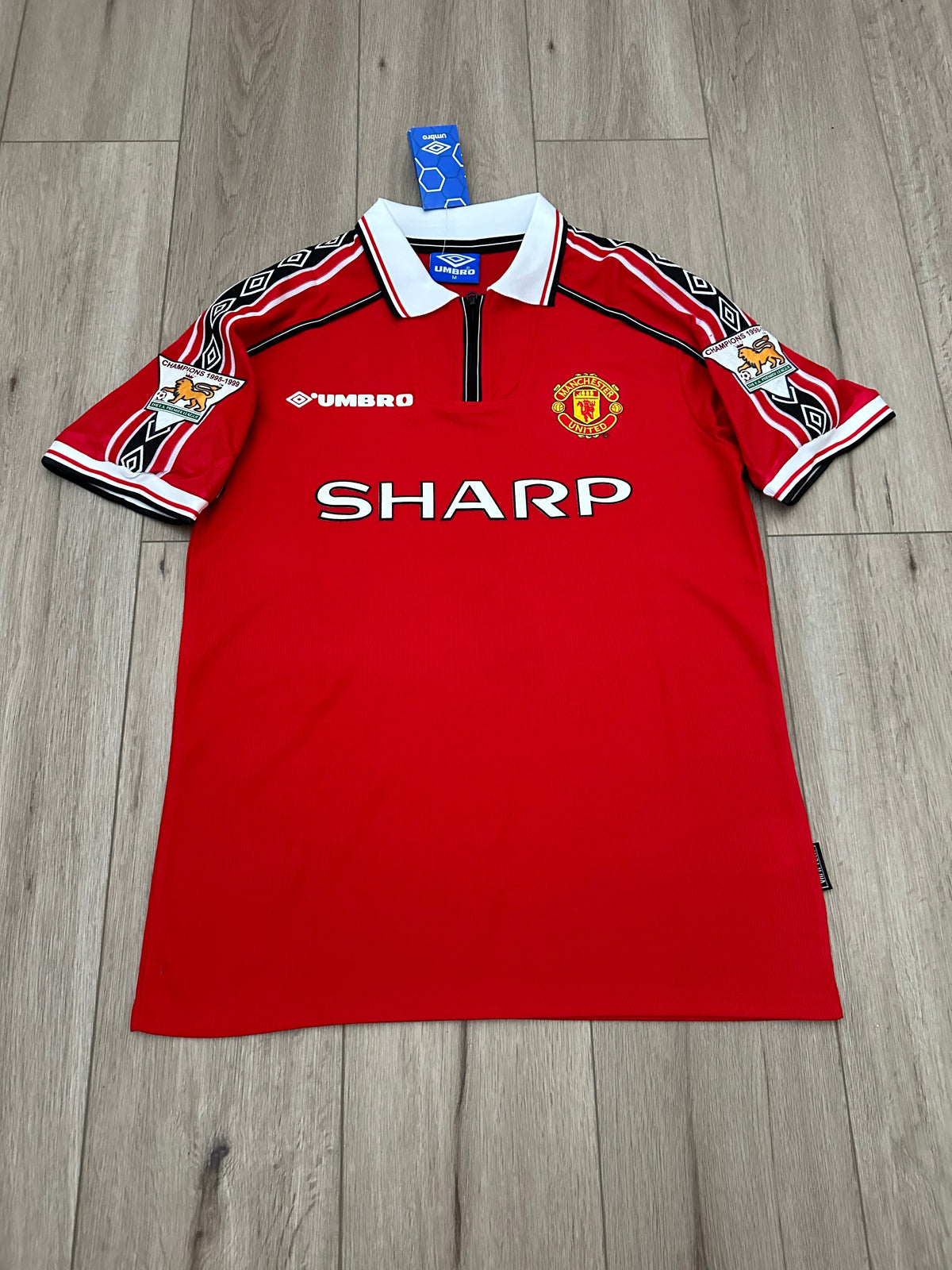 Manchester United David Beckham #7 1998/99 Home Red Retro Soccer Jersey Men Size