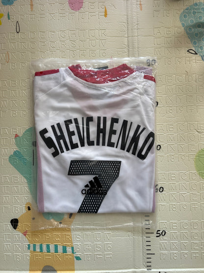 Milan Shevchenko #7 2003 Final Away White Soccer Jersey Men Size