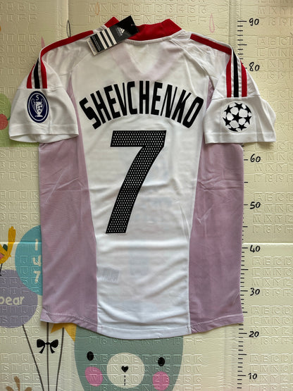 Milan Shevchenko #7 2003 Final Away White Soccer Jersey Men Size