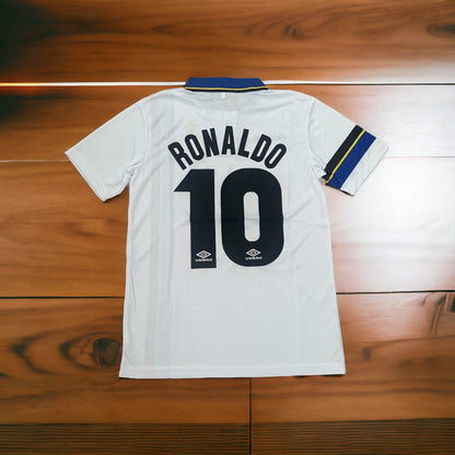 Inter Milan Ronaldo Nazario #10 1998 Away White Retro Soccer Jersey Men Size