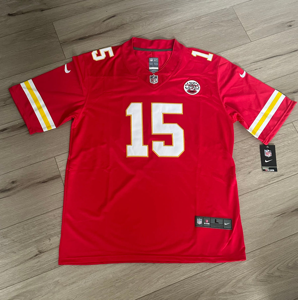 Kansas City Patrick Mahomes #15 Red American Football Jersey Plus Size Men
