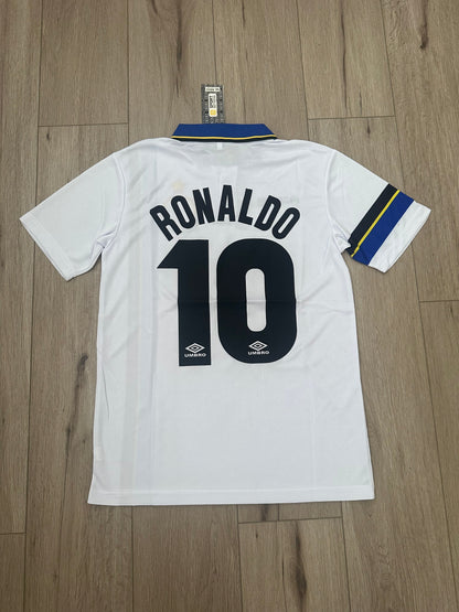 Inter Milan Ronaldo Nazario #10 1998 Away White Retro Soccer Jersey Men Size