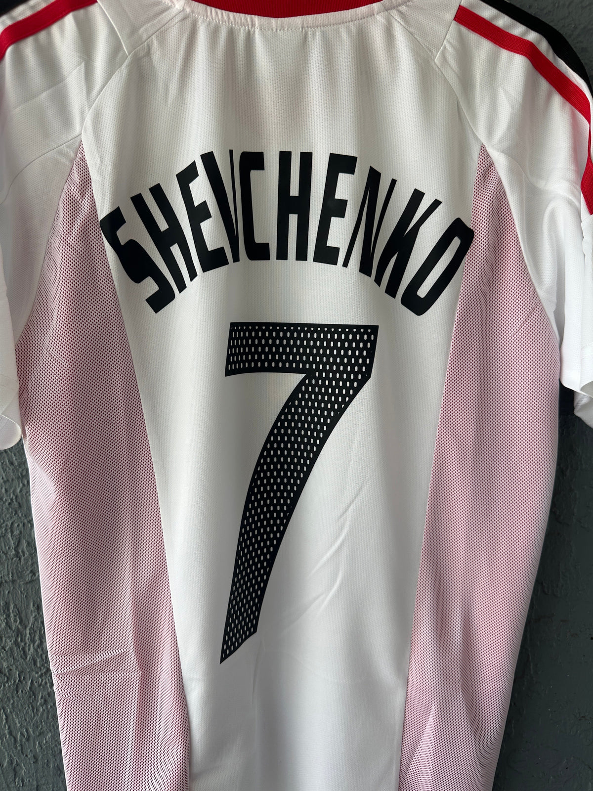 Milan Shevchenko #7 2003 Final Away White Soccer Jersey Men Size
