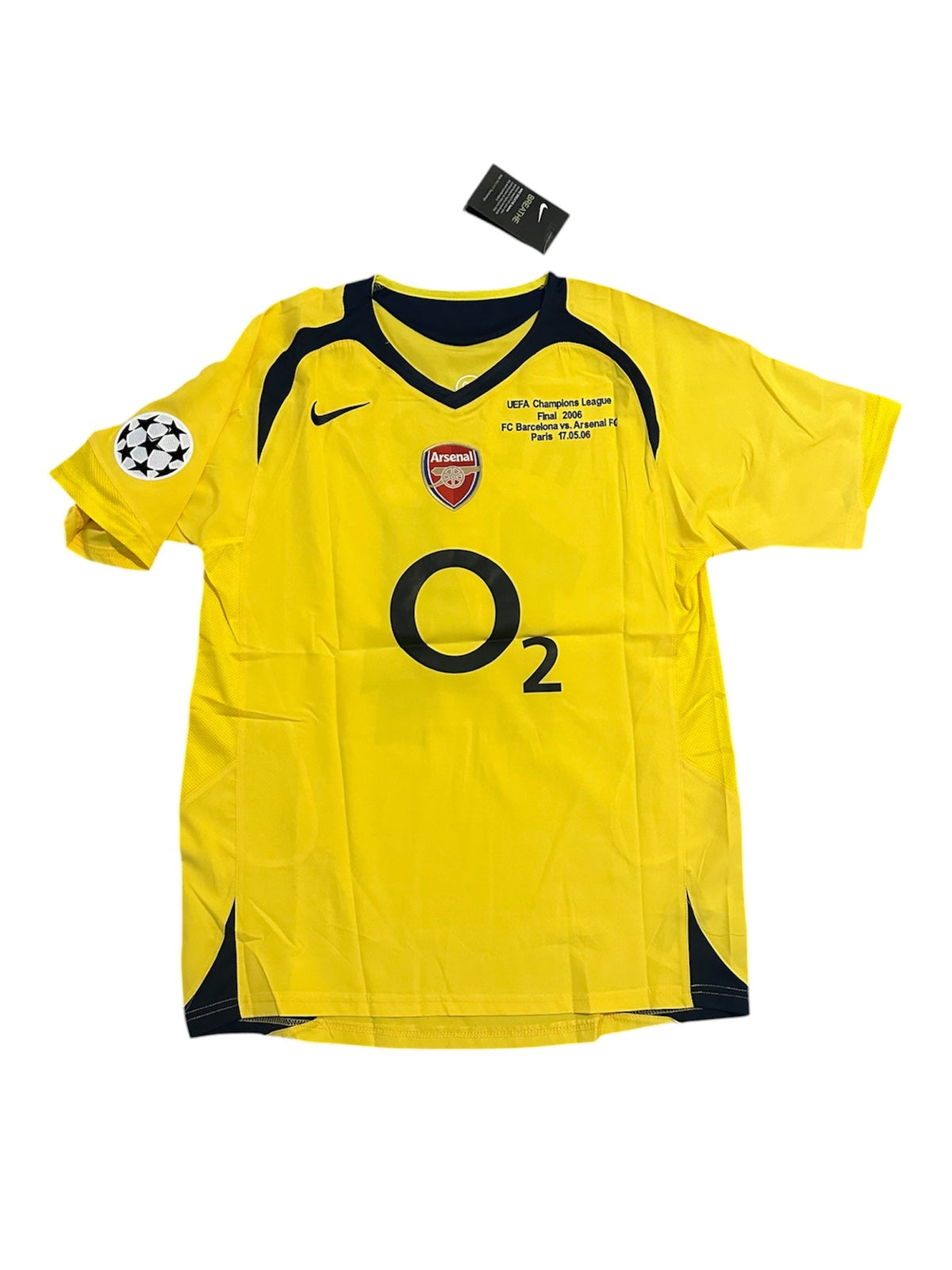 Arsenal Thierry Henry #14 Retro Soccer Jersey 2006 Final’s UCL Yellow men Size