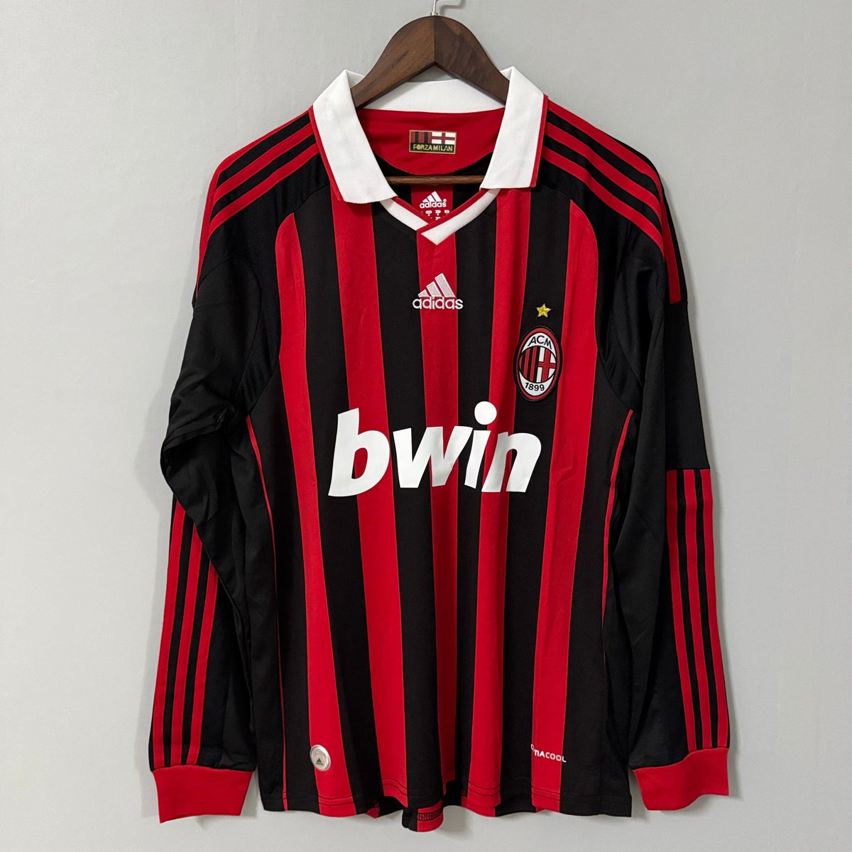 AC Milan 2009/10 Home Long-Sleeve Retro Soccer Jersey