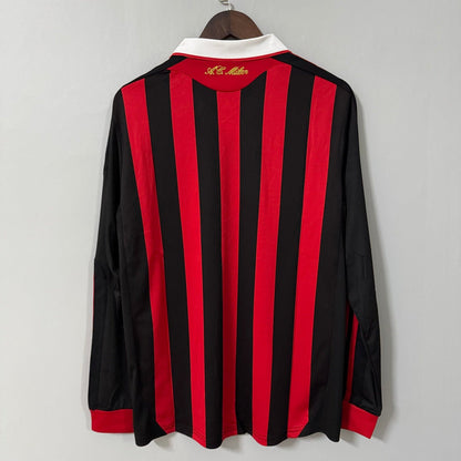 AC Milan 2009/10 Home Long-Sleeve Retro Soccer Jersey