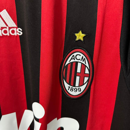 AC Milan 2009/10 Home Long-Sleeve Retro Soccer Jersey