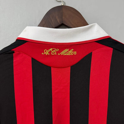 AC Milan 2009/10 Home Long-Sleeve Retro Soccer Jersey