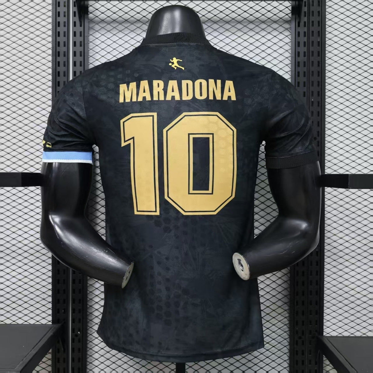 Argentina #10 Maradona Tribute Black Soccer Jersey – Player Edition