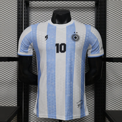 Argentina #10 Maradona Tribute Home Soccer Jersey – Player Edition
