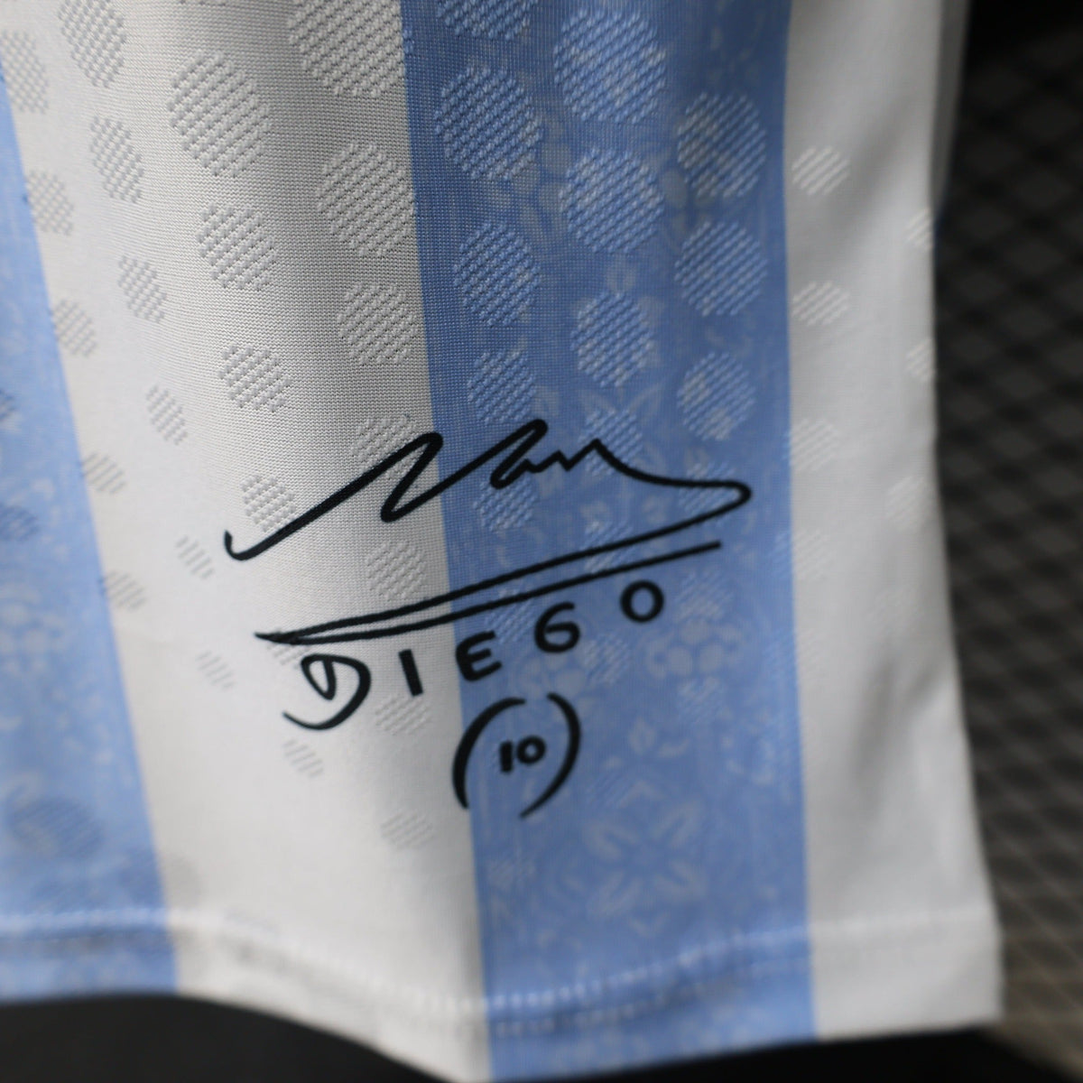 Argentina #10 Maradona Tribute Home Soccer Jersey – Player Edition