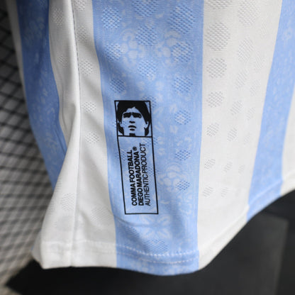 Argentina #10 Maradona Tribute Home Soccer Jersey – Player Edition