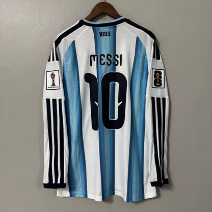 Argentina 2026 World Cup Home Long-Sleeve Soccer Jersey – Player Edition