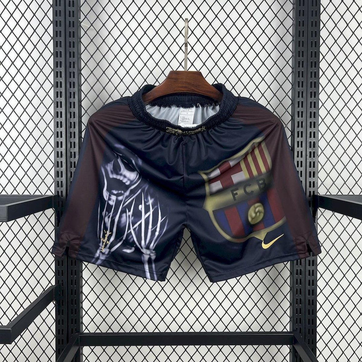 Barcelona x Travis Scott Skeleton Soccer Shorts